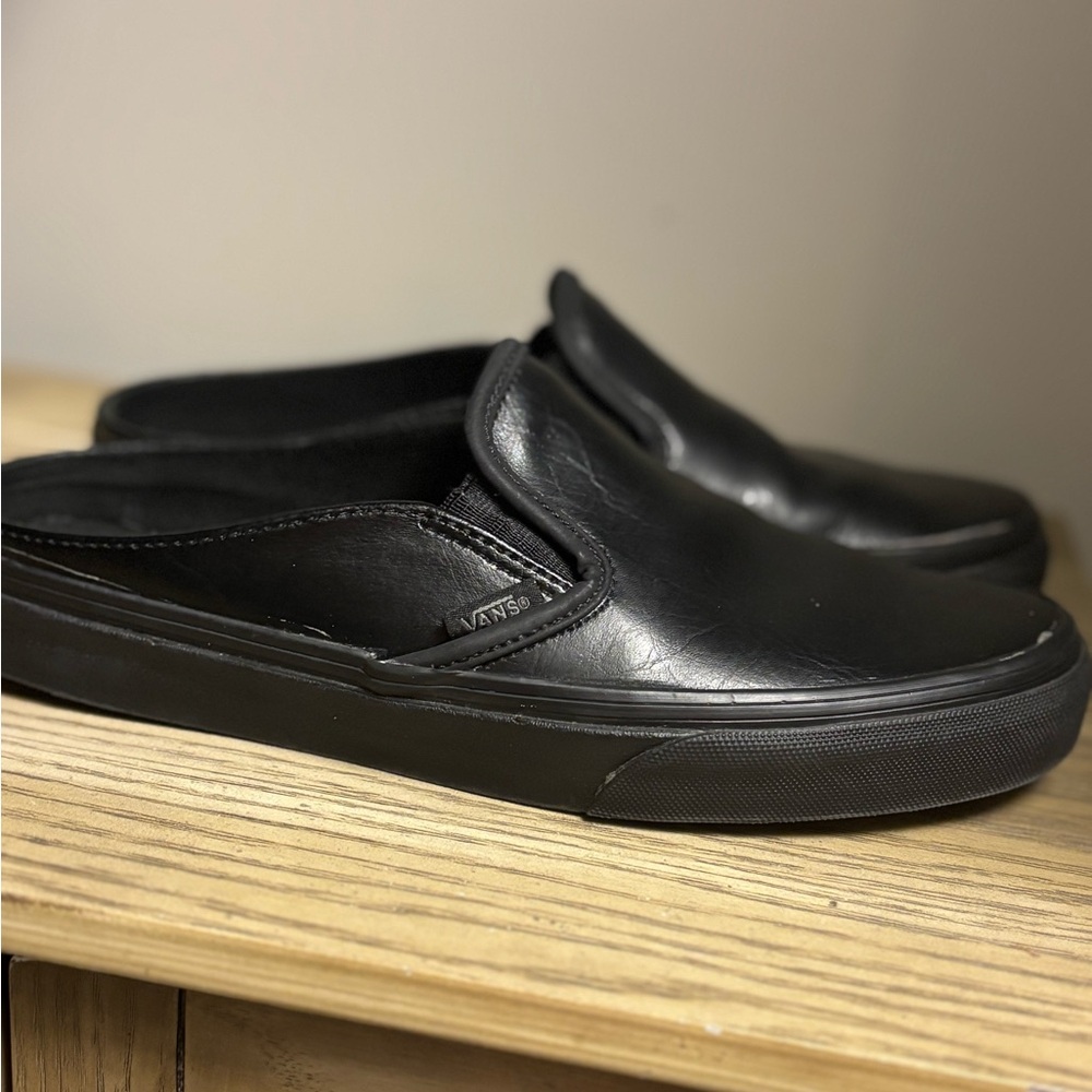 Vans slip on leather shoes